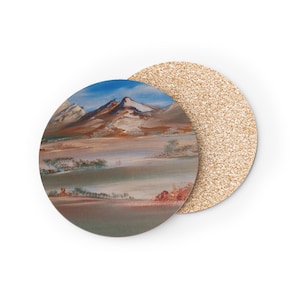 Mountain Glass Coaster Landscape Original Oil Painting Print Coasters
