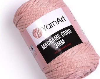 Yarnart Macrame Cord 3mm - Macrame Rug, Macrame, Macrame Cord, Macrame Rope, Crochet Macrame, Macrame Bag, 250 gram