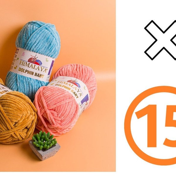 15 pelotes FEDEX EXPRESS gratuites Himalaya Dolphin Baby, fil pour bébé, bébé à tricoter, fil de velours, fil à crocheter, couverture pour bébé, fil amigurumi