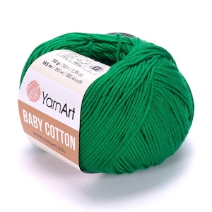Yarnart Baby Cotton- Baby Yarn, Summer Yarn, Amigurumi Yarn, Jeans Yarn, Soft Yarn, 50% Cotton Yarn, 1.76 Oz, 180.44 Yds, 50 gram