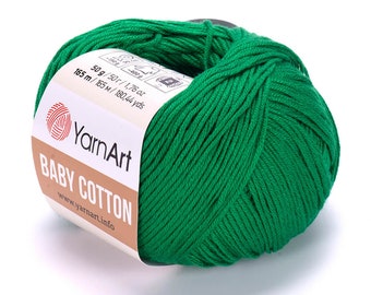 Yarnart Baby Cotton- Baby Yarn, Summer Yarn, Amigurumi Yarn, Soft Yarn, 50% Cotton Yarn, 1.76 Oz, 180.44 Yds, 50 gram