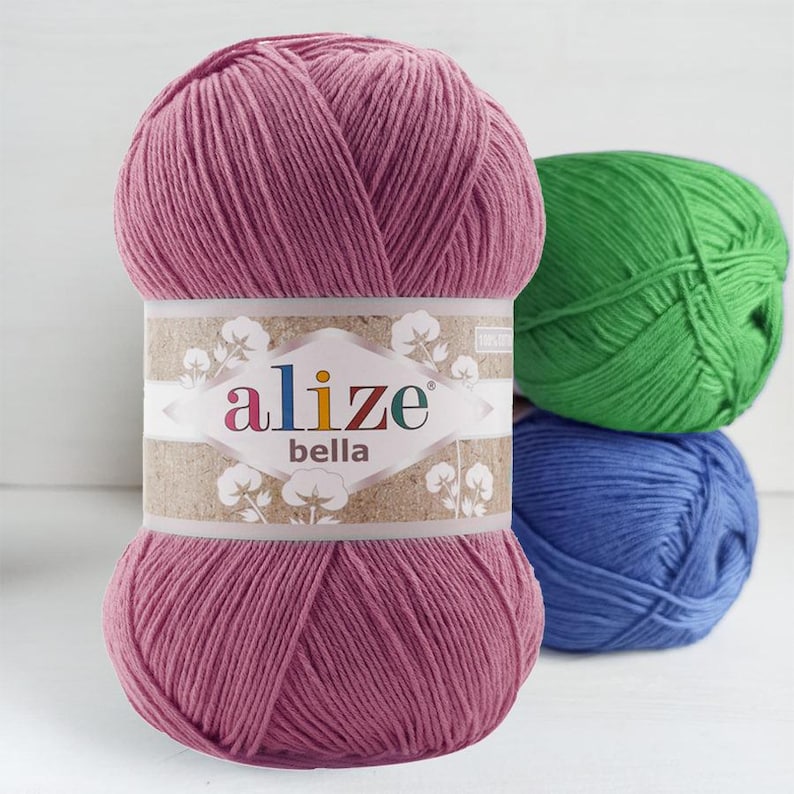 Alaze Label Alize Bella 100 Yarn, 100% Cotton , 100 Grams, 360 Meters, Yarn Baby ...