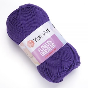 Yarnart Flowers Unicolor -50 gram breigaren, zomergaren, haken, Amigurumi-garen, babygaren, 55% katoen, 1,76 Oz, 218,72 Yds