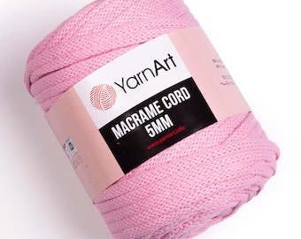 Yarnart macramékoord 5 mm - macramétapijt, macramé, macramékoord, macramékoord, gehaakt macramé, macramézakje, 500 gram