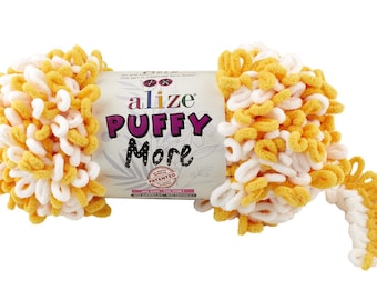 Hilo Alize puffy more para mantas, hilo de terciopelo, hilo de 150 gramos, sin ganchillo, sin agujas, hilo nuevo, hilo esponjoso, hilo grueso, hilo para dedos