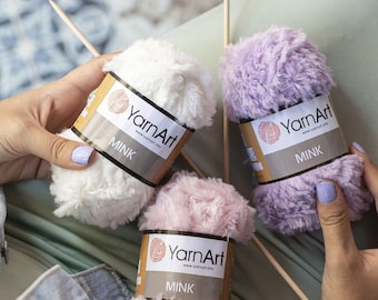 Yarnart Mink  Yarn, Baby Yarn,Softy Baby  Amigurumi Yarn, Fluffy Yarn, Eyelash Yarn, Faux Fur Knitting, Soft Toys Yarn, Furry Yarn, 50 gram