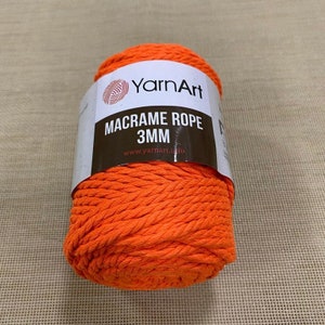 Yarnart Macrame Rope 3mm - Macrame Rug, Macrame, Macrame Cord, Macrame Rope, Crochet Macrame, Macrame Bag, 250 gram