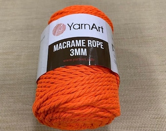 Yarnart Macrame Touw 3mm - Macrame Tapijt, Macrame, Macrame Koord, Macrame Touw, Gehaakte Macrame, Macrame Tas, 250 gram