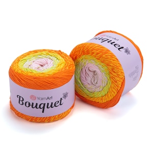 Yarnart Blumenstrauß - 546.80 Meter 100% Baumwolle, Strickgarn 100% Baumwolle, Sommergarn, Schalgarn, Kleidergarn, DK Garn