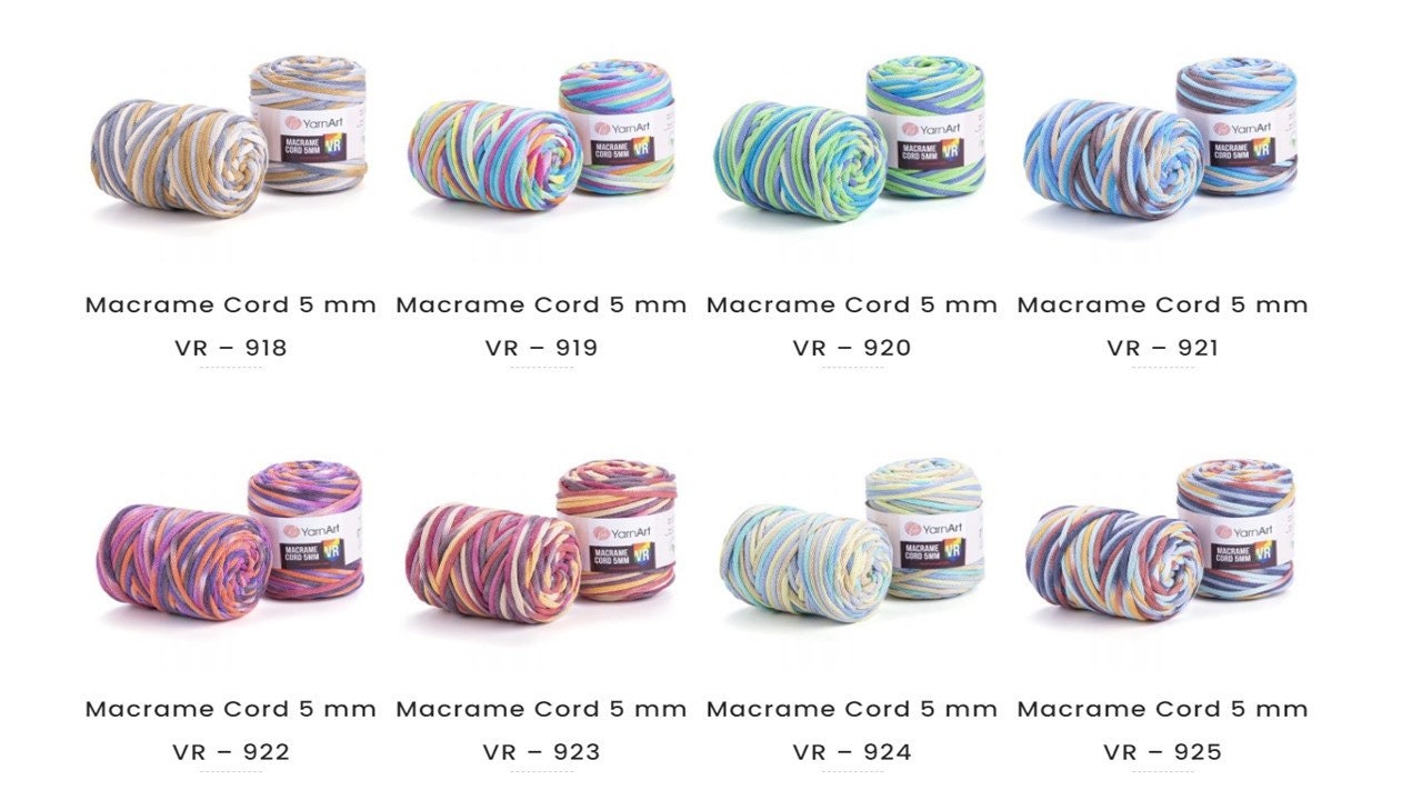 YARNART MACRAME CORD 5 MM VR - MACRAME CORD VARIEGATED - 925