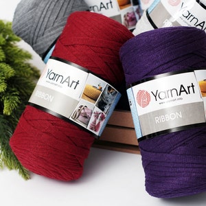 Yarnart Ribbon Knitting Yarn, Shirt Yarn, Fabric Yarn, Bag Yarn, Rug, Cotton Ribbon Yarn, Crochet Yarn, 250 gram