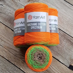 Yarnart Macrame Cotton Spectrum Macrame Cord, Multicolor Macrame, Macrame Bag, Metallic Macrame Rug, 80% Cotton Macrame, 250 gram
