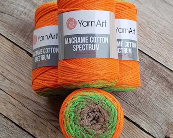 Yarnart Macrame Cotton Spectrum Macrame Cord, Multicolor Macrame, Macrame Bag, Metallic Macrame Rug, 80% Cotton Macrame, 250 gram