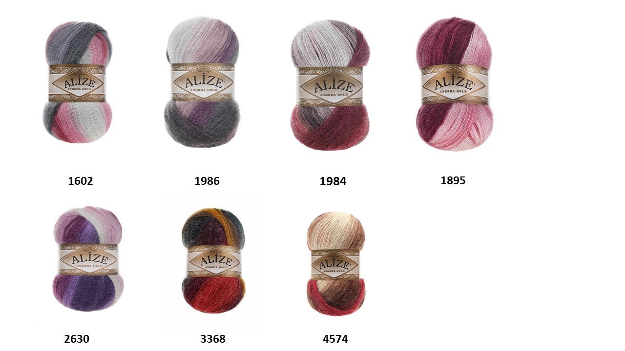 Multicolor Wool Yarn, Alize Angora Gold Batik, Acrylic Yarn, Angora Yarn,  Batik Yarn, Knitting Yarn, Crochet Yarn, Multicolor Yarn, Soft 