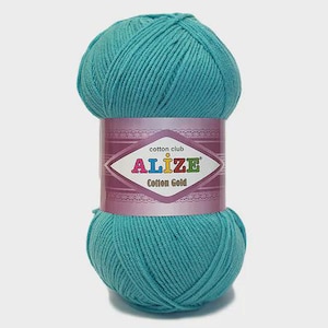 Alize Cotton Gold-garen, 100 gram, 330 meter, amigurumi-haakwerk, babykatoengaren, katoenen amigurumi-garens Amigurumi-poppengarens