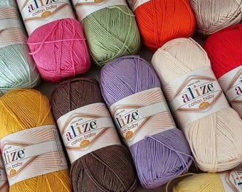 Yarn Alize Cotton baby soft yarn baby yarn children's yarn cotton  childly yarn crochet cotton natural cotton natural yarn 100 grams 270 mt