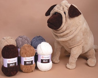 Yarnart Dolce  3.52 Oz, 131 Yds  Velvet Knitting Yarn, Baby Yarn, Amigurumi Yarn, Blanket Yarn, Plush Yarn, 100% MicroPolyester,