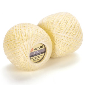 Yarnart Iris  -  100% Mercerized Cotton, Fingering Yarn, Mercerized Lace Yarn,Summer Yarn, Accessory Thread, 0.88 Oz, 185.91 Yds, 25 grams