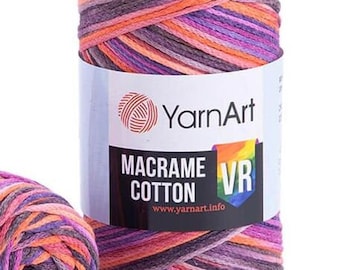 Yarnart Macrame Cotton VR Macrame Cord, Multicolor Macrame, Macrame Bag, Metallic Macrame Rug, 80% Cotton Macrame, 250 gram