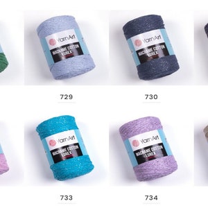 Rayon Macrame Yarnart Macrame Cotton Lurex Macrame Cord, Crochet Macrame, Macrame Bag ...