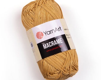 Yarnart Macrame - Cuerda de Macrame, Cordón de Macrame, Macrame de Ganchillo, Bolsa de Macrame, Alfombra de Macrame, Cordón Artesanal, 90 gramos