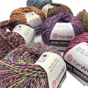 Yarnart Jeans Tropical Knitting Yarn, Baby Yarn, Amigurumi Yarn, Blanket Yarn, Cardigan Yarn, Multicolor yarn