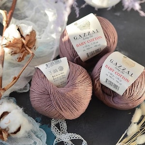 8 balls Gazzal baby Cotton, cotton yarn, Knitting Yarn, crochet yarn, baby yarn, hypoallergenic yarn, gazzal baby yarn, baby cotton, gazzal