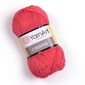 Yarnart Creative - Knitting Yarn, 1.76 Oz, 92.96 Yds Summer Yarn, Crochet Yarn, Amigurumi Yarn, Organic Yarn, Baby Yarn,  100% Cotton Yarn,