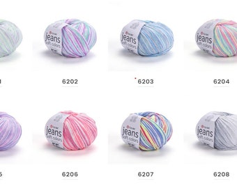 Yarn Art Soft Colors - Colourful Yarn, Baby Yarn, Batik Amigurumi Yarn, Soft Yarn, Summer Yarn, 55% Cotton, 1.75 Oz, 174.98 Yds