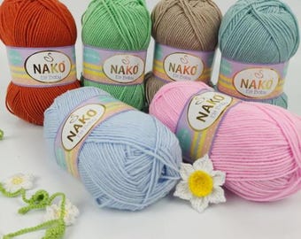 Nako Elit Baby, Anti Allergic Yarn, Anti-Pill Yarn, Soft Yarn, Baby Yarn, Knitting Baby Accessories, Acrylic Yarn, Baby Hats, 100 grams