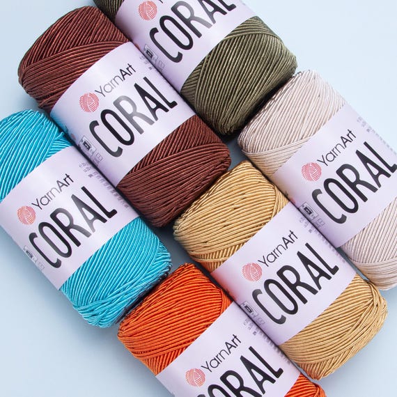 Yarn Art Coral  - Macrame Rope, 200 gram 200 mt  Macrame  Cord, Crochet Macrame, Accessory Thread, Craft Cord, 50% Cotton 50 polyester
