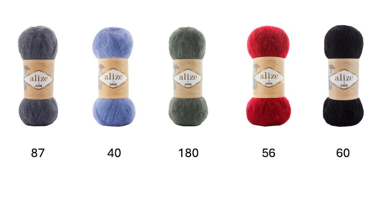 Alaze Label Alize 3 Season Mohair 100 Grams 500 Meter Yarn Lightweight Season Yarn ...