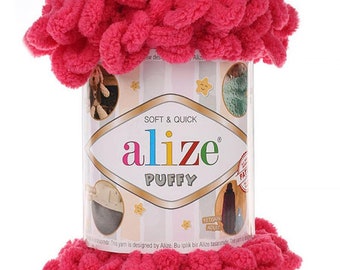 Alize puffy, blanket yarn, velvet yarn, easy knitting yarn, no hook , no neddle, new yarn, puffy yarn, bulky yarn, baby yarn, finger yarn