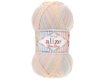 Alize Baby Best Batik, Hilo para Tejer, Hilo Hipoalergénico, Hilo para Crochet, Hilo Suave, Hilo Acrílico, Hilo para Accesorios de Bebé (100 gramos)