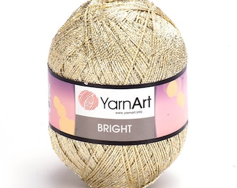 Yarnart Bright -  80% Polyamide, Crochet Yarn, Glittery Knitting Yarn, Lace Yarn, Dress Yarn, Sparkly Yarn, Metallic Yarn, 3.18 Oz, 371 Yds,
