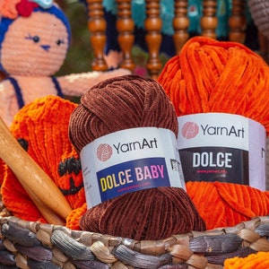 Yarnart Dolce Baby- Velvet Knitting Yarn 1.76 Oz, 92.96 Yds Baby Yarn, Amigurumi Yarn, Velvet Yarn, Soft Yarn, Blanket Yarn, Plush Yarn,