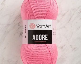 Yarnart Adore - Anti-Pilling , 100 gram 280 m Knitting and Crocheting, 100% Anti-Pilling Acrylic, Soft Yarn, 3.52 Oz, 306.21 Yds, Baby Yarn