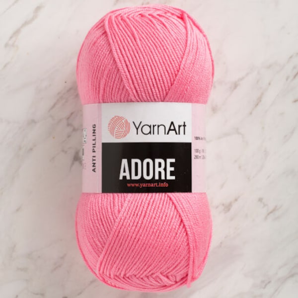 Yarnart Adore - Antipilling, 100 gramm 280 m Stricken und Häkeln, 100% Antipilling Acryl, weiche Wolle, 100 g, 306,21 Meter, Baby Wolle