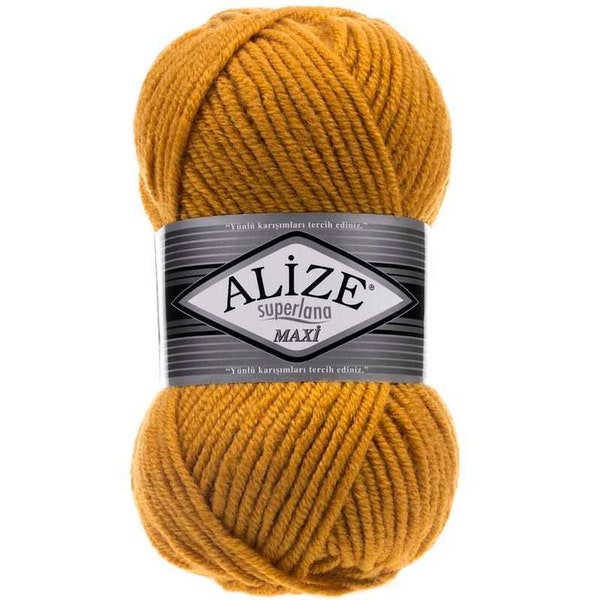 Alize Superlana Maxi, crochet yarn, hand knitting, alize yarn knittting, wool yarn 5 bulky wool acrylic 100 grams