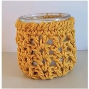 2 Yogurt Jar Covers, Crochet, Jar Cover Patterns, Digital Pattern, PDF, Oui Yogurt, Home Decoration