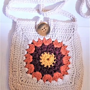 Granny Shoulder Bag Crochet Pattern, Sunflower Pattern, Handbag, Purse, Granny Bag, Granny Square, Digital Pattern, PDF