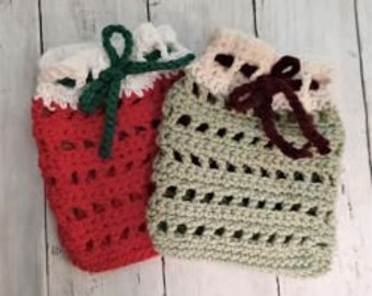 Crochet Gift Bag Pattern, Drawstring Bag, Gift Bag, Easy Beginner Project (PDF Pattern)