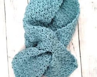 Crochet Keyhole Scarf, Neck Warmer, Pull Through Scarf, Digital Pattern, Keyhole Scarf, Beginners Crochet, Easy, PDF