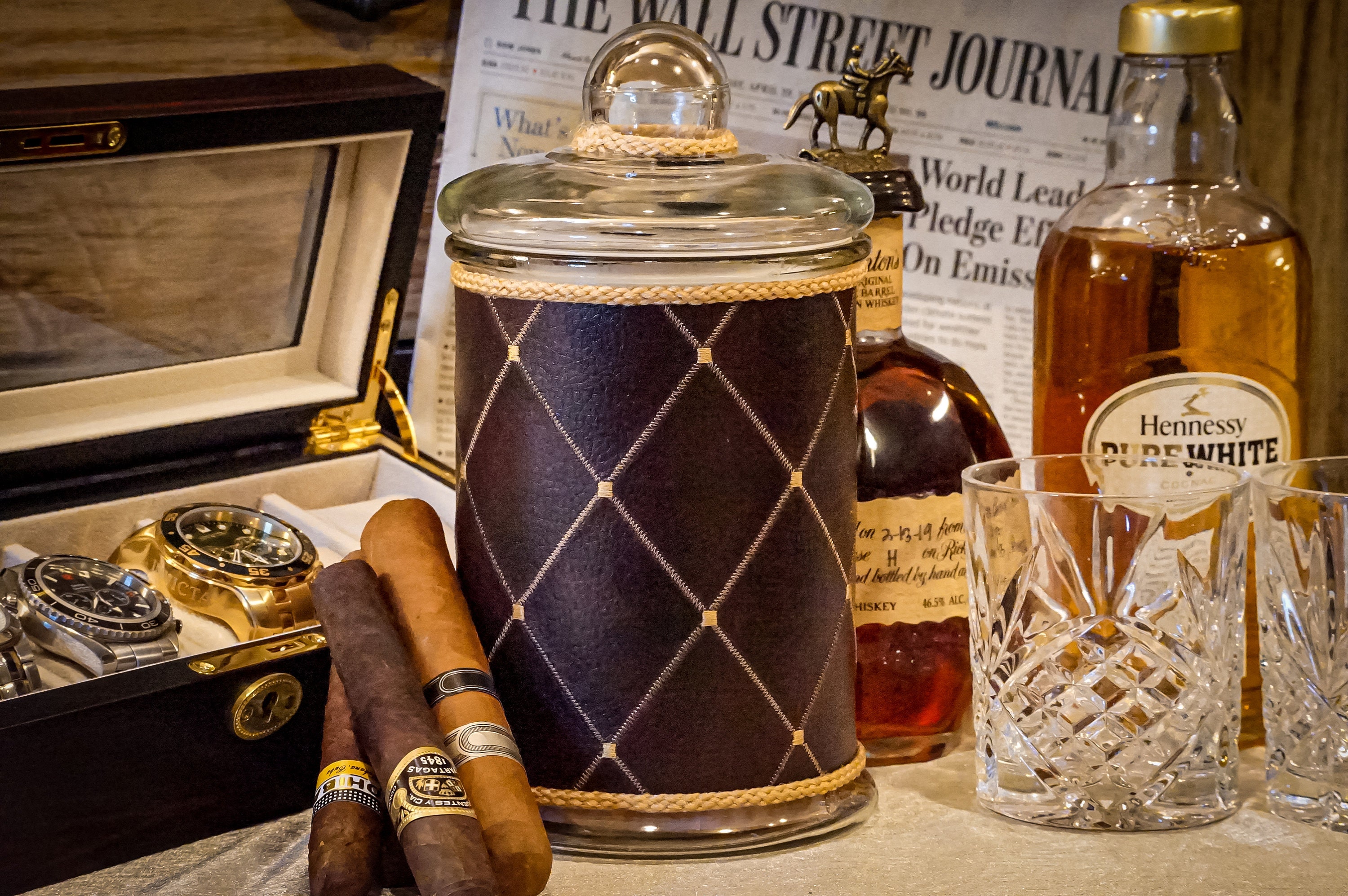 Unique Customized Cigar Jars for bar den office or patio. A Etsy