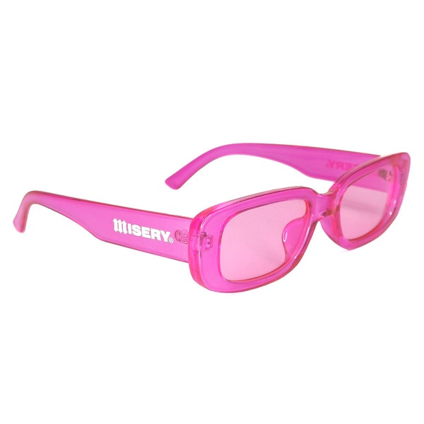 Hot Pink Rectangle Sunglasses - Etsy