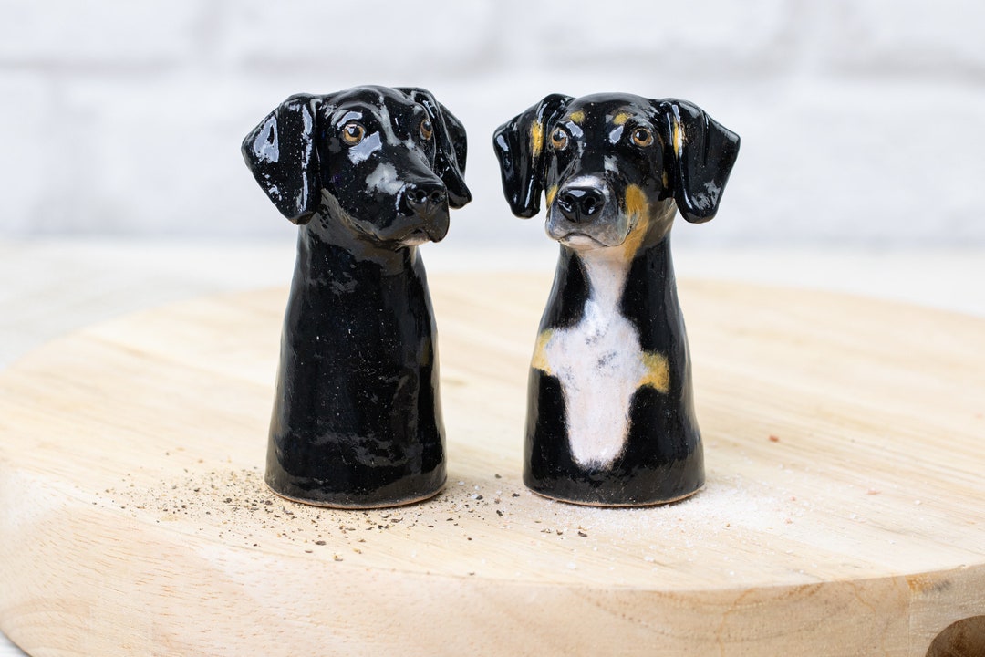 Custom Dog Salt & Pepper Shakers Pet Portraits, Pet Sculpture, Dog