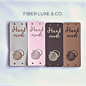 Etiketten • Handgemachte Anhänger aus veganem Leder zum Stricken und Häkeln | Strick- und Häkelzubehör, Fibre Luxe & Co.