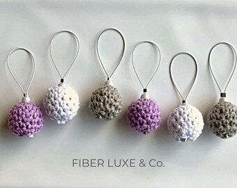 Crochet Wood Large Stitch Markers • 6 Stitchmarkers | Blanket, Bulky Sweater Knitting Accessories and Notions