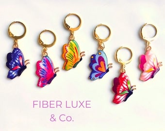 6 BUTTERFLIES Stitch Marker Set • Removable Stitchmarkers/Progress Keepers | Knitting and Crochet Accessories and Notions