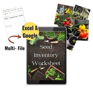 Inventario dei semi - Foglio di lavoro per l&#39;inventario dei semi - Foglio di lavoro per i semi - Fogli di lavoro per l&#39;inventario - Tracker dei semi - Monitoraggio dei semi - Foglio di lavoro per i semi digitali